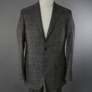 Mixed brown-black s120 Prince of Wales Check 2 Piece Summer Suit / UNWORN 38